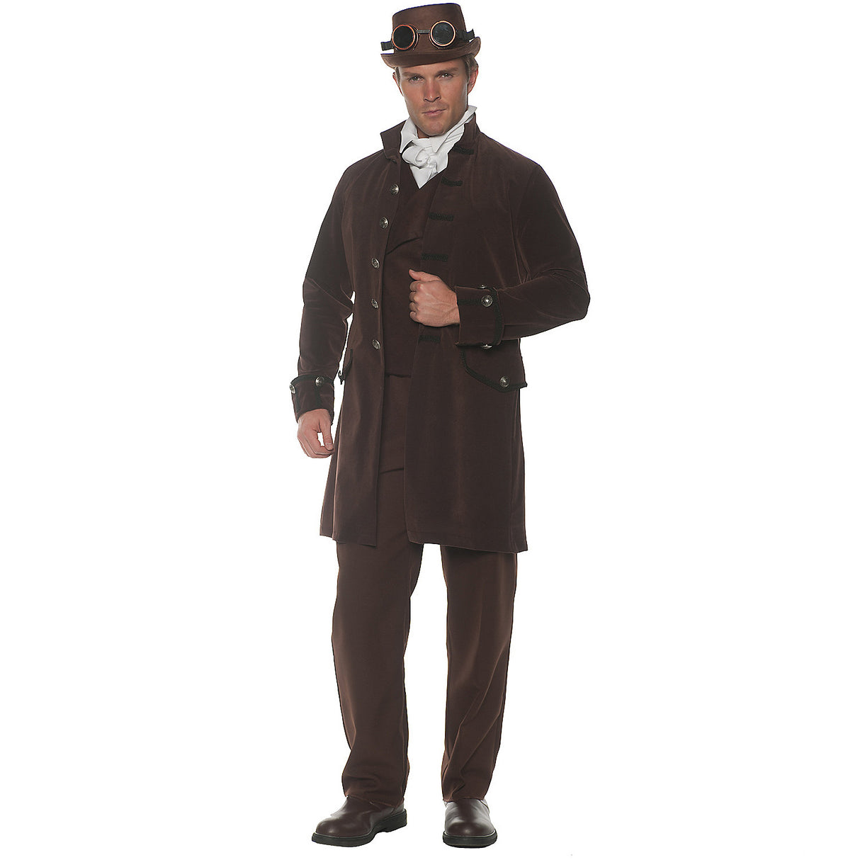 Versatile Brown Frock Coat for Historical Looks and Steampunk Cosplay Events