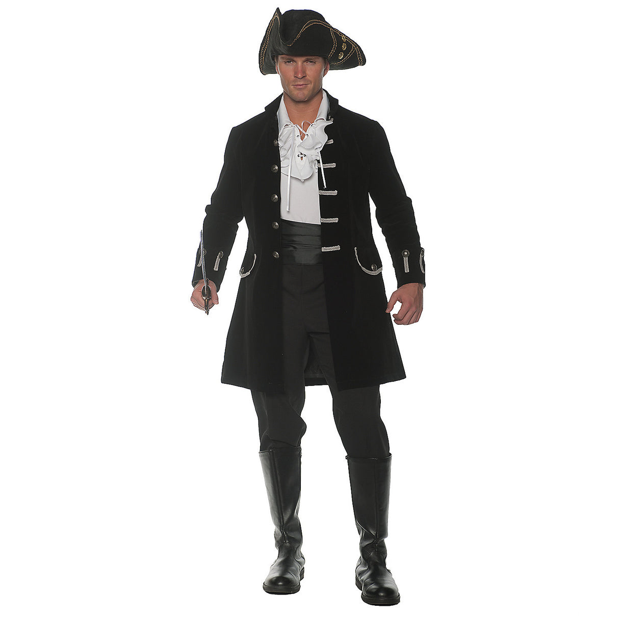 Elegant Frock Coat Adult Black for Vintage Themed Events Halloween and Dramatic Cosplay