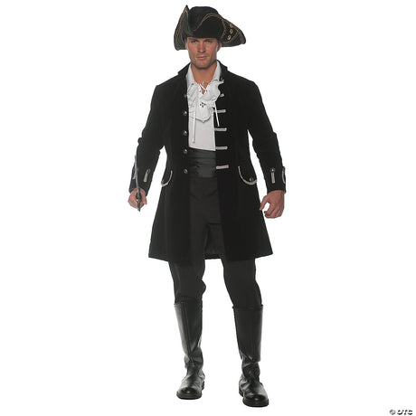 Elegant Frock Coat Adult Black for Vintage Themed Events Halloween and Dramatic Cosplay