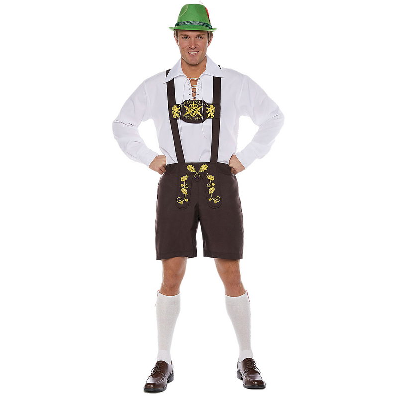 Authentic Lederhosen Adult Costume for Oktoberfest Alpine Events and Themed Parties