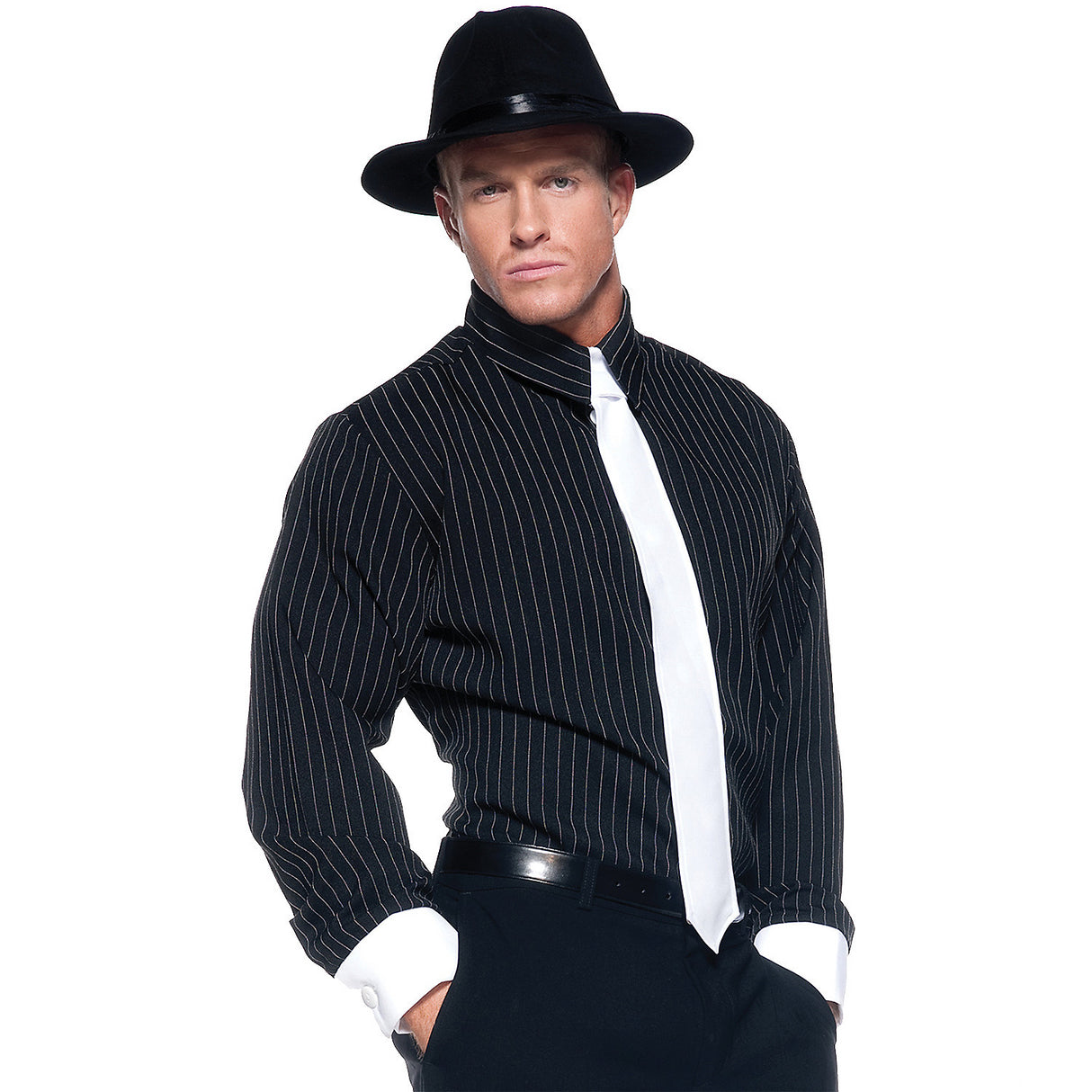 Vintage Men's Gangster Shirt for Gatsby Parties Halloween Events and Retro Themed Celebrations
