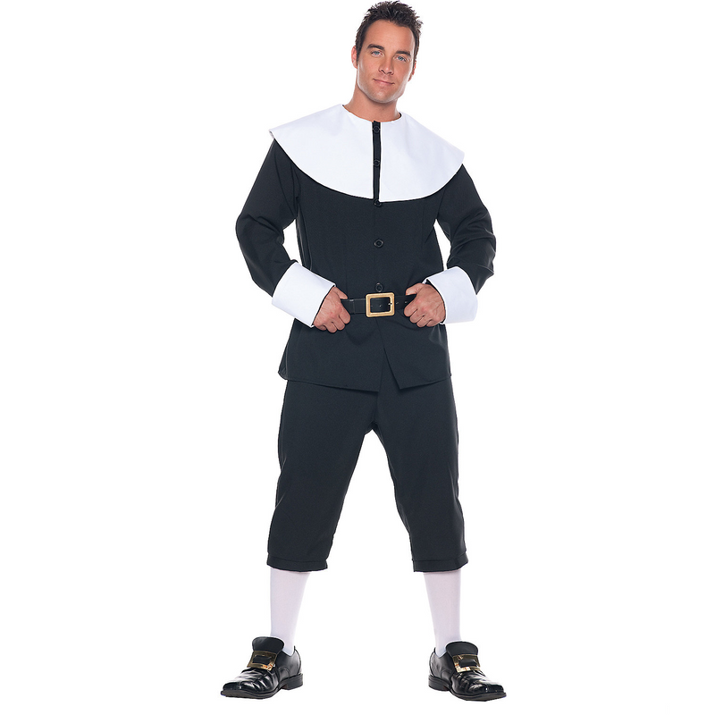 Authentic Men's Pilgrim Costume for Thanksgiving Celebrations Events and Historical Reenactments
