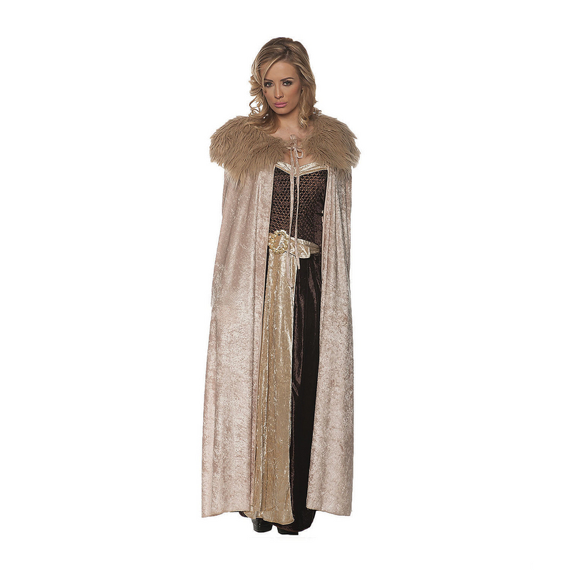 Elegant Renaissance Cape in Beige for Themed Parties Halloween and Historical Events