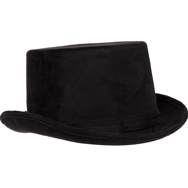 TOP HAT FAUX SUEDE ADULT BLACK