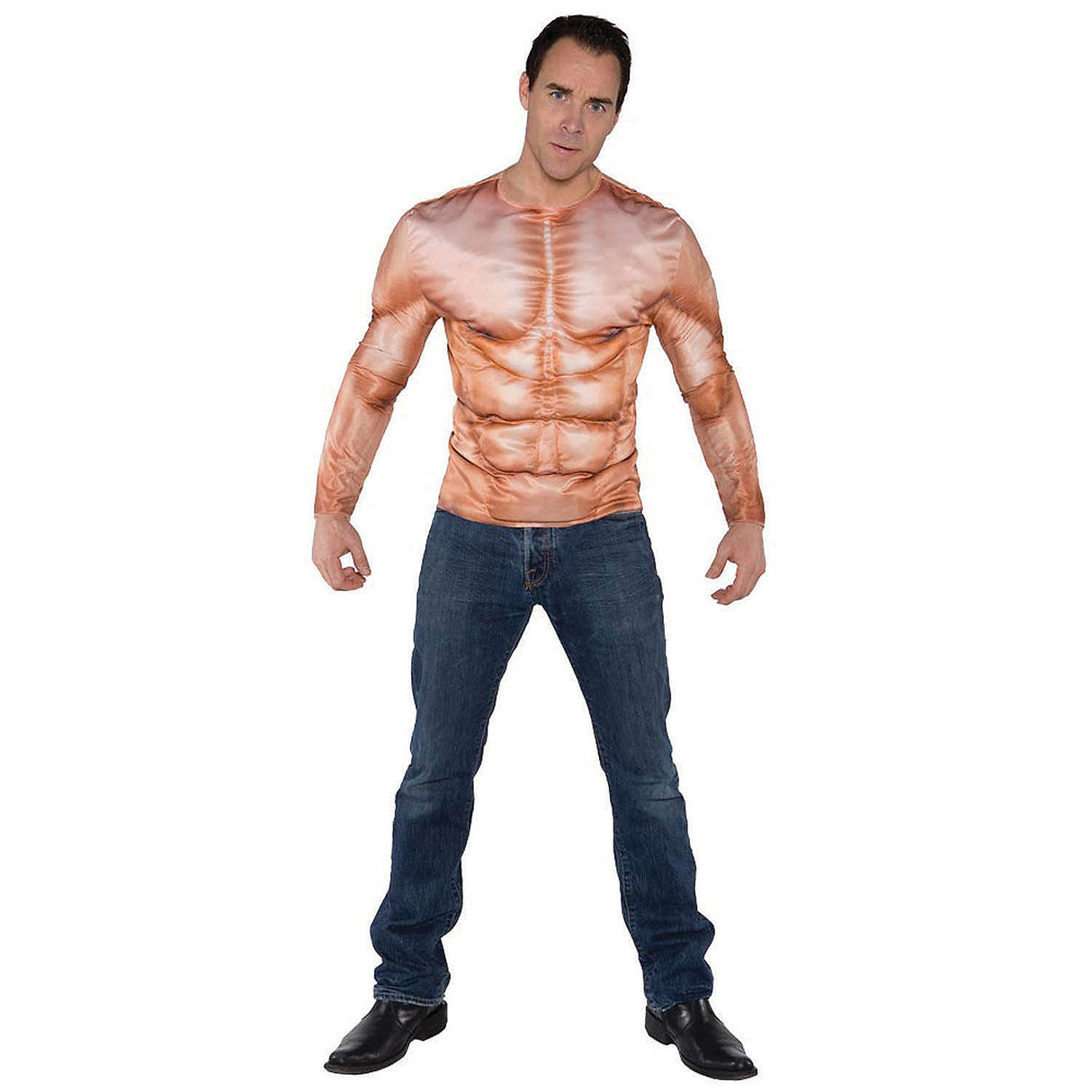 Realistic Muscle Padded Shirt for Biker Costumes Halloween Parties and Fun Dress Ups