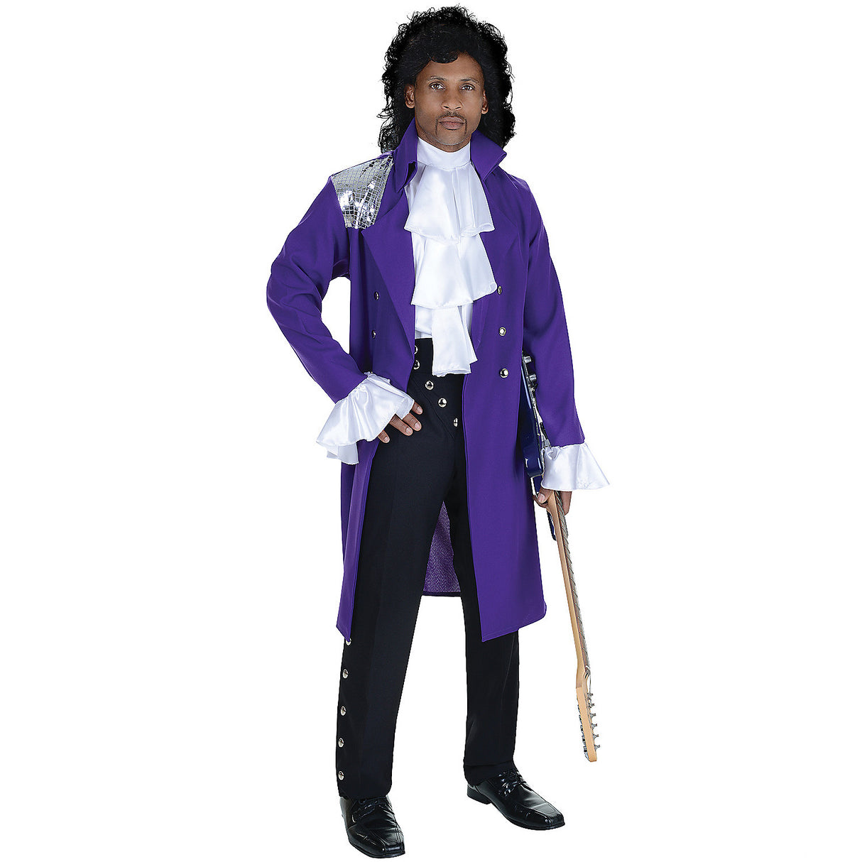 Purple Pop Star Costume for Halloween Theme Parties and 1980s Nostalgia Celebrations