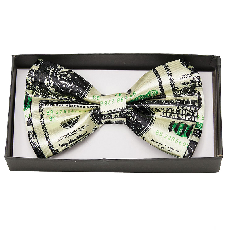 Dollar Bill Design Novelty Bow Tie Accessory for Costume Looks apparel product image