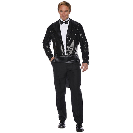 SEQUIN TAILCOAT ADULT BLACK