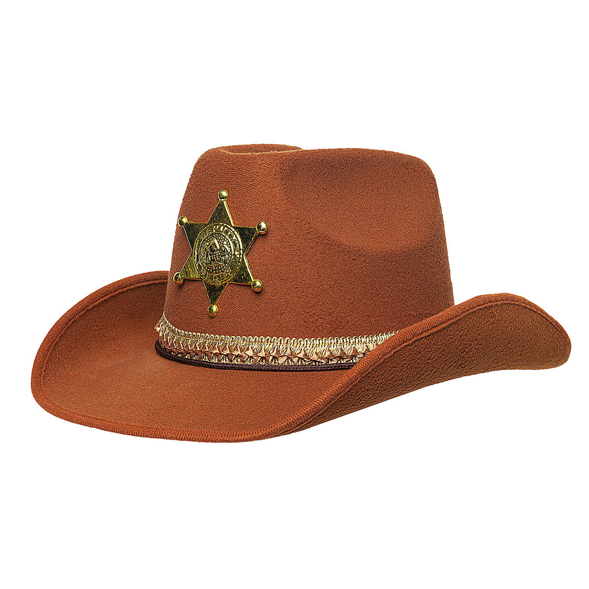 Brown Sheriff Hat for Western Costume Theme Parties and Halloween Dress Up Events