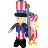 6 Foot Inflatable Uncle Sam with Eagle for Independence Day Celebrations and Patriotic Parties