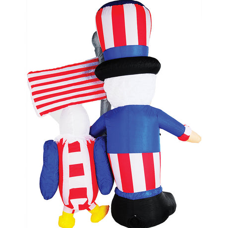 6 Foot Inflatable Uncle Sam with Eagle for Independence Day Celebrations and Patriotic Parties