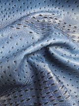 Raging Blue Mutant Ostrich Gator Embossed Vinyl Fabric