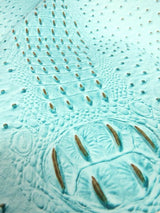 Raging Blue Mutant Ostrich Gator Embossed Vinyl Fabric