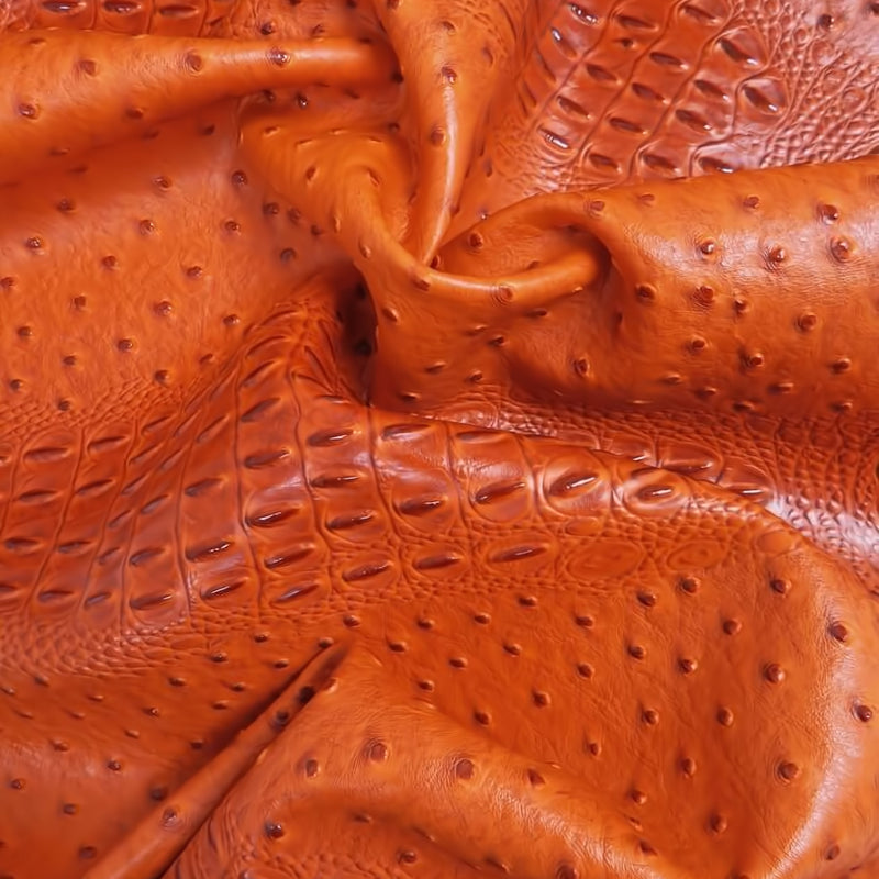 Big Z Fabric Poison Orange Embossed Vinyl Fabric by the Yard