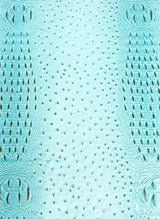 Glacier Blue Mutant Ostrich Gator Embossed Vinyl Fabric