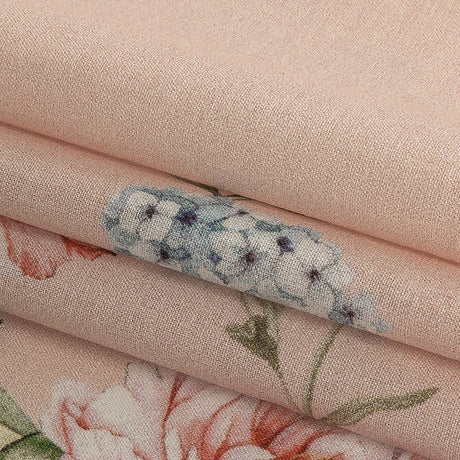 Cotton Voile - Pink Floral Border - La Marche des Fleurs Print - Mood Exclusive Jacques Collection