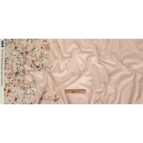 Cotton Voile - Pink Floral Border - La Marche des Fleurs Print - Mood Exclusive Jacques Collection