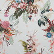 Cotton Voile - Pale Green and Coral Floral - Ile des Orchidees Print - Mood Exclusive Jacques Collection