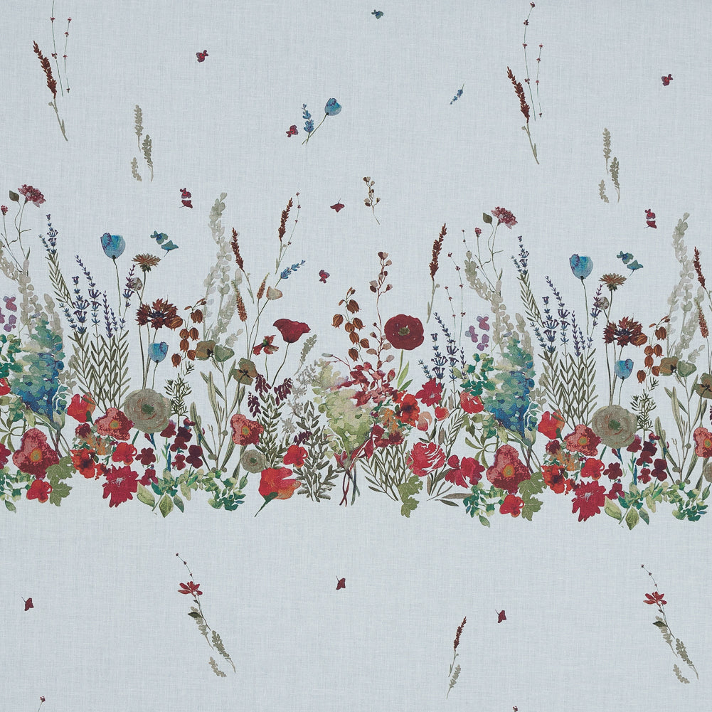 Cotton Voile Panel - White Floral Band - Promenade au Pavot Print - Mood Exclusive Jacques Collection