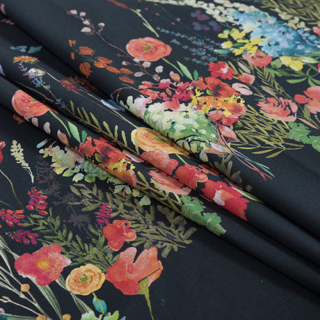 Cotton Voile Panel - Midnight Blue Floral Band - Promenade au Pavot Print - Mood Exclusive Jacques Collection