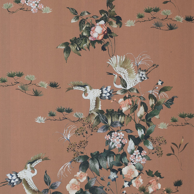 Cotton Poplin - Caramel Birds and Flowers - La Grande Tournee Print - Mood Exclusive Jacques Collection