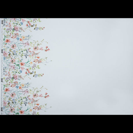 Cotton Poplin - White Floral Border - La Marche des Fleurs Print - Mood Exclusive Jacques Collection