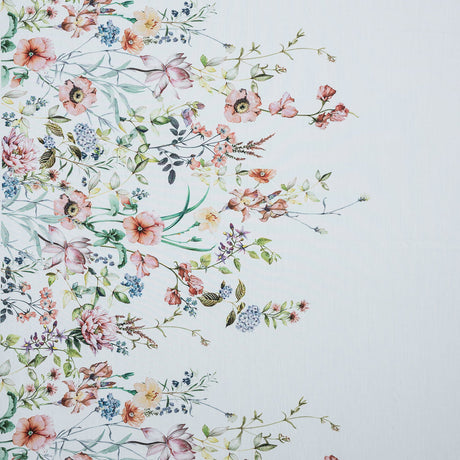 Cotton Poplin - White Floral Border - La Marche des Fleurs Print - Mood Exclusive Jacques Collection