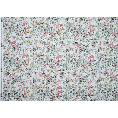 Cotton Poplin - Pink and Green Floral - Les Fleurs de L'amour Print - Mood Exclusive Jacques Collection
