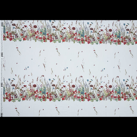 Cotton Poplin Panel - White Floral Band - Promenade au Pavot Print - Mood Exclusive Jacques Collection