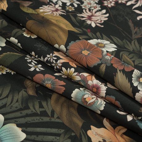 Stretch Cotton Sateen - Rustic Floral - Narcissus' Reflection Print - Mood Exclusive Gaia Collection