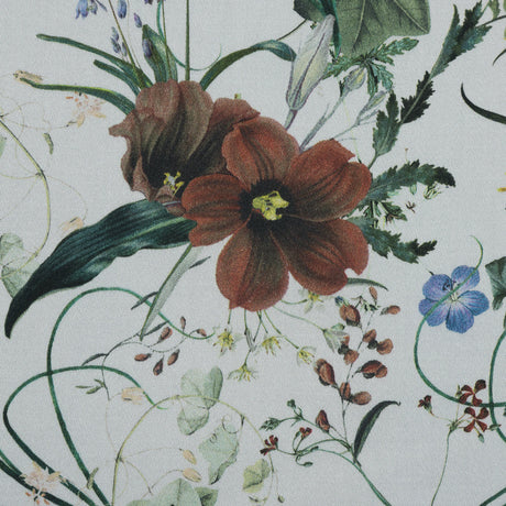 Stretch Cotton Sateen - White Floral - Persephone's Bouquet Print - Mood Exclusive Gaia Collection