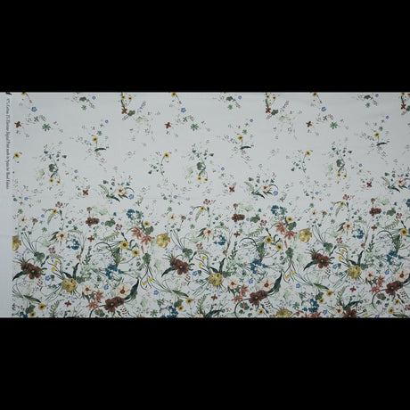 Stretch Cotton Sateen - White Floral - Persephone's Bouquet Print - Mood Exclusive Gaia Collection