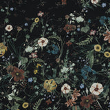 Stretch Cotton Sateen - Black Floral - Persephone's Bouquet Print - Mood Exclusive Gaia Collection