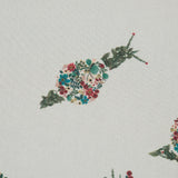 Stretch Cotton Sateen - White Floral Snails - The Snail's Bounty Print - Mood Exclusive Gaia Collection