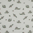 Stretch Cotton Sateen - White Floral Snails - The Snail's Bounty Print - Mood Exclusive Gaia Collection