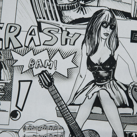 Stretch Cotton Sateen - Black and White Comics - With the Band Print - Mood Exclusive Comic Collection