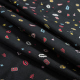 Stretch Cotton Sateen - Black Pop Icons - Black Candy and Combat Print - Mood Exclusive Comic Collection