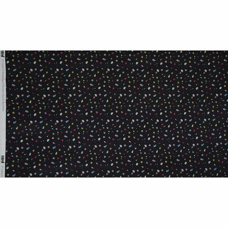 Stretch Cotton Sateen - Black Pop Icons - Black Candy and Combat Print - Mood Exclusive Comic Collection