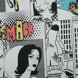 Stretch Cotton Sateen - White Pop Icons - White Fashionably Late Print - Mood Exclusive Comic Collection