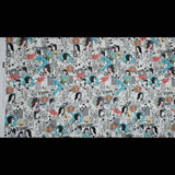 Stretch Cotton Sateen - White Pop Icons - White Fashionably Late Print - Mood Exclusive Comic Collection