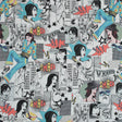 Stretch Cotton Sateen - White Pop Icons - White Fashionably Late Print - Mood Exclusive Comic Collection