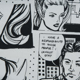 Stretch Cotton Sateen - Black and Aqua Comics - Alter-Ego Romance Print - Mood Exclusive Comic Collection