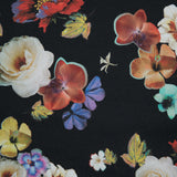 Stretch Cotton Sateen - Black Floral - Pressed Flower Perfection Print - Mood Exclusive Botanical Collection