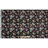 Stretch Cotton Sateen - Black Floral - Pressed Flower Perfection Print - Mood Exclusive Botanical Collection