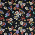 Stretch Cotton Sateen - Black Floral - Pressed Flower Perfection Print - Mood Exclusive Botanical Collection