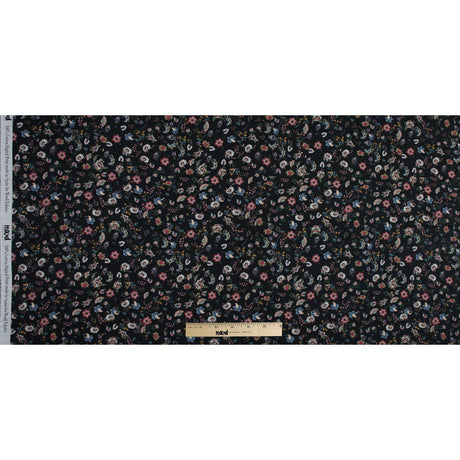 Cotton Voile - Black Floral - Blooms of Nature's Bounty Print - Mood Exclusive Botanical Collection