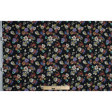 Cotton Voile - Black Floral - Pressed Flower Perfection Print - Mood Exclusive Botanical Collection