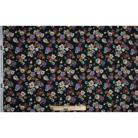 Cotton Voile - Black Floral - Pressed Flower Perfection Print - Mood Exclusive Botanical Collection