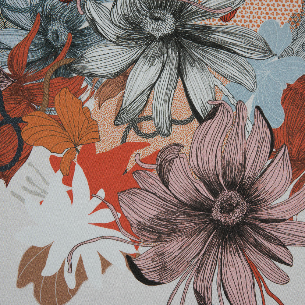 Stretch Cotton Sateen Panel - Pink Floral - Port Havana Print - Mood Exclusive Aloha Collection