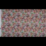 Stretch Cotton Sateen - Orange and Purple Floral - Wild Lantana Print - Mood Exclusive Aloha Collection